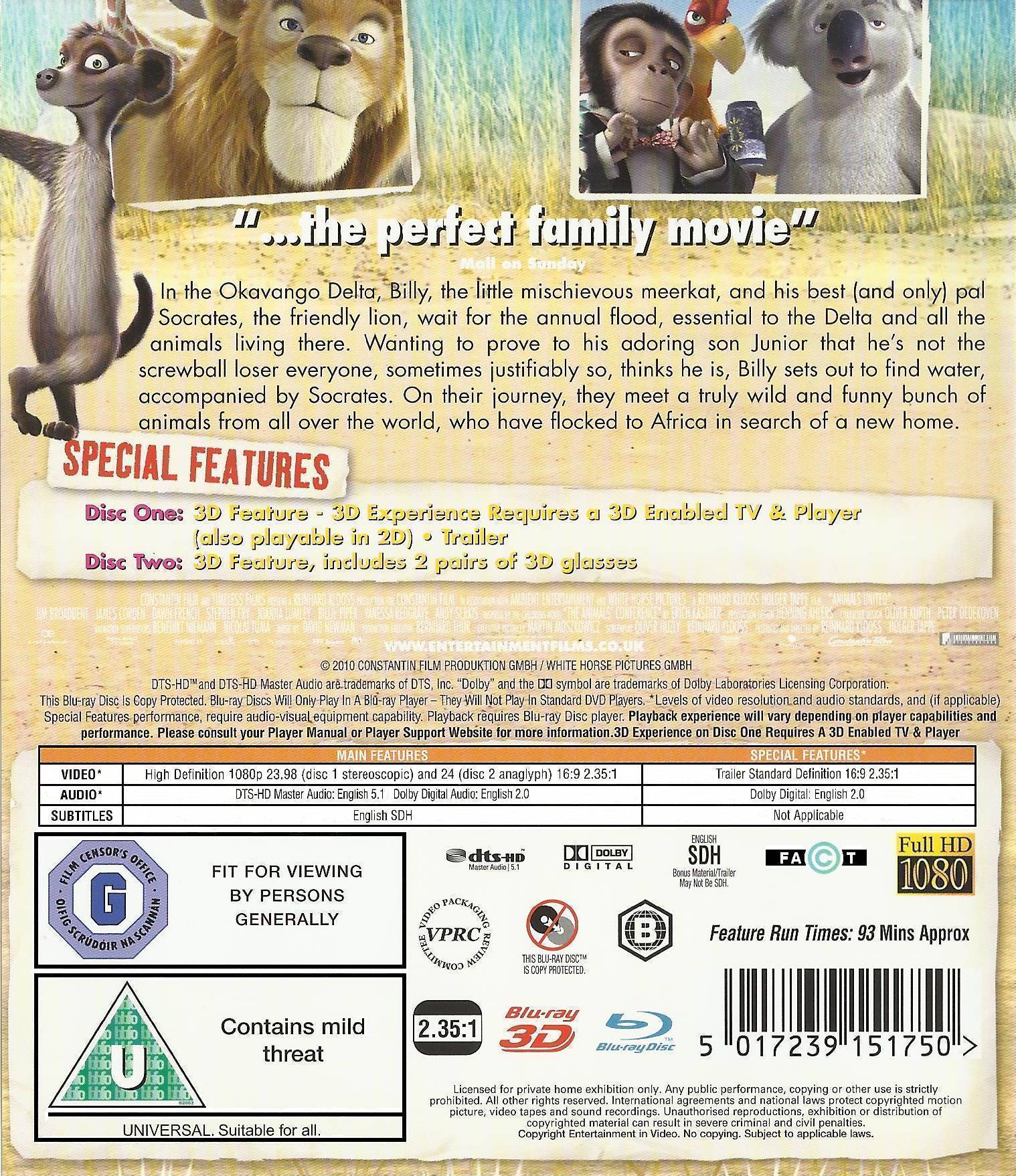 Animals United | Le Cinema Paradiso Blu-Ray reviews and DVD reviews