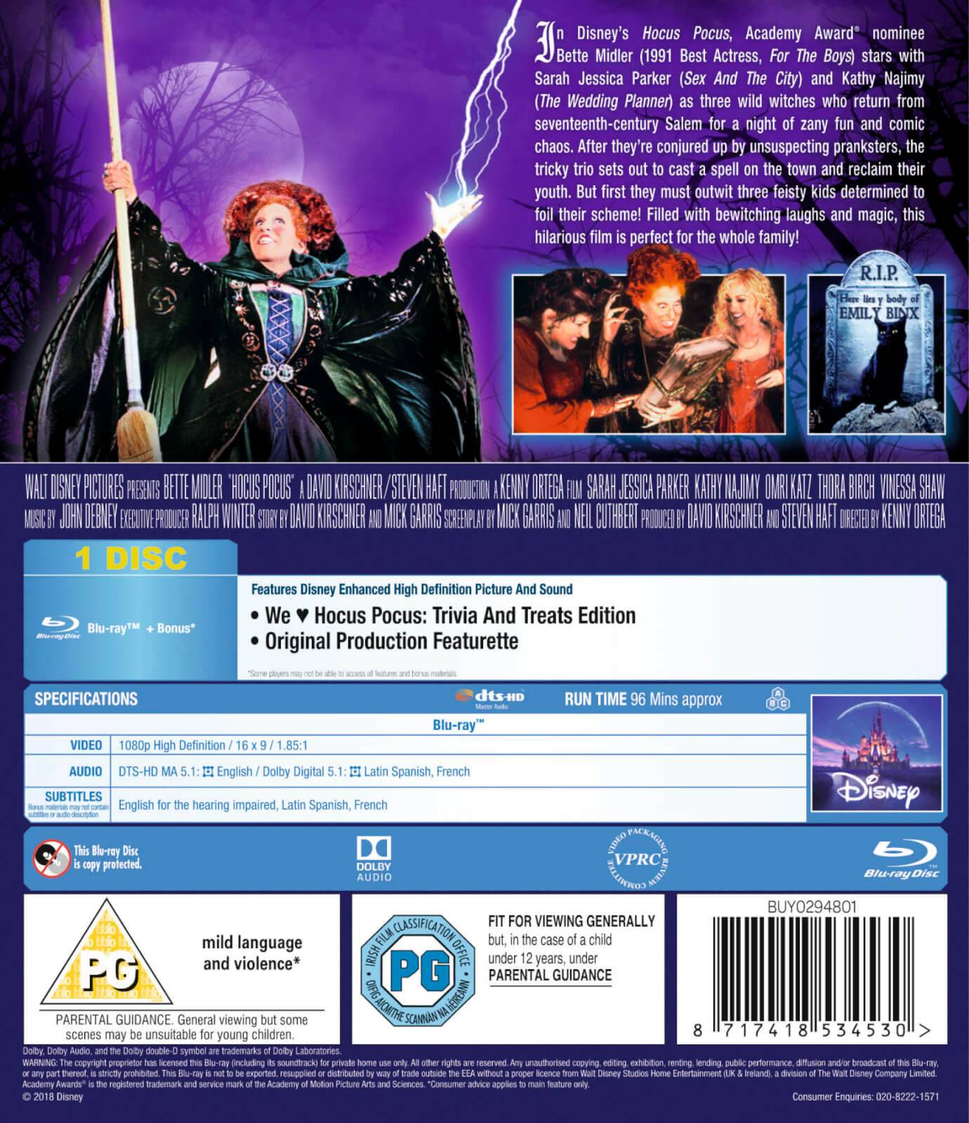 Hocus Pocus | Le Cinema Paradiso Blu-Ray reviews and DVD reviews