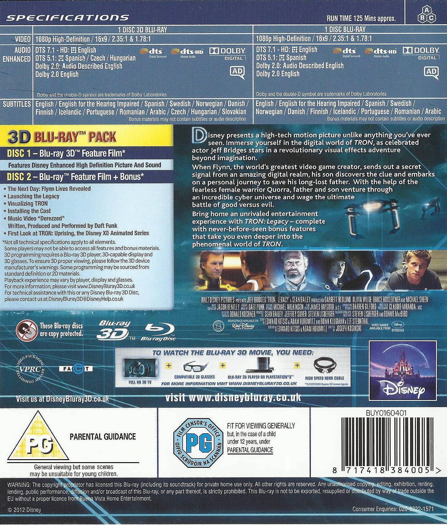 TRON LEGACY “Real 3D” | Le Cinema Paradiso Blu-Ray reviews and DVD reviews
